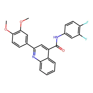 N-(3,4-difluorophenyl)-2-(3,4-dimethoxyphenyl)quinoline-4-carboxamide structure
