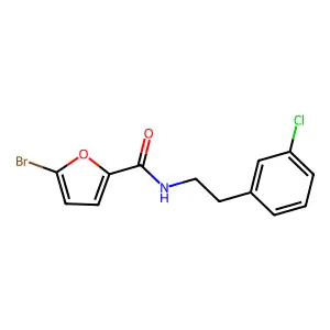 5-bromo-N-[2-(3-chlorophenyl)ethyl]furan-2-carboxamide structure