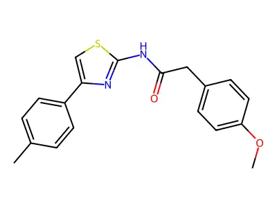 2-(4-methoxyphenyl)-N-[4-(4-methylphenyl)-1,3-thiazol-2-yl]acetamide structure