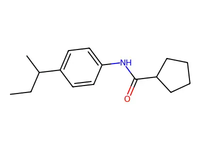 N-(4-butan-2-ylphenyl)cyclopentanecarboxamide structure