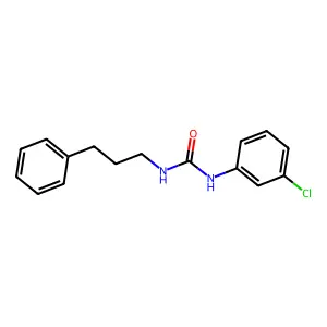 N-(3-chlorophenyl)-N'-(3-phenylpropyl)urea structure