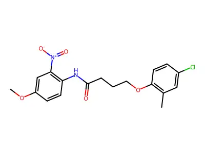 4-(4-chloro-2-methylphenoxy)-N-(4-methoxy-2-nitrophenyl)butanamide structure