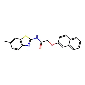 N-(6-methyl-1,3-benzothiazol-2-yl)-2-(2-naphthyloxy)acetamide structure