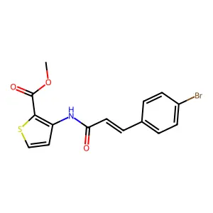 methyl 3-[[(E)-3-(4-bromophenyl)prop-2-enoyl]amino]thiophene-2-carboxylate structure