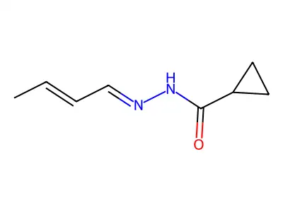 Cyclopropanecarboxylic acid, 2-butenylidenehydrazide structure