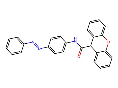 N-(4-phenyldiazenylphenyl)-9H-xanthene-9-carboxamide structure