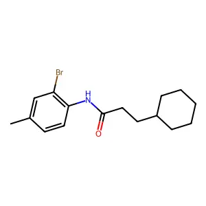 N-(2-bromo-4-methylphenyl)-3-cyclohexylpropanamide structure