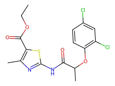 Ethyl 2-[[2-(2,4-dichlorophenoxy)-1-oxopropyl]amino]-4-methyl-5-thiazolecarboxylate structure