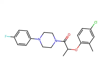 2-(4-Chloro-2-methylphenoxy)-1-[4-(4-fluorophenyl)piperazin-1-yl]propan-1-one structure
