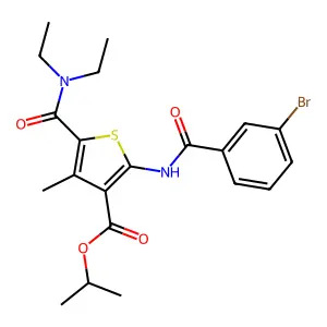 propan-2-yl 2-[(3-bromobenzoyl)amino]-5-(diethylcarbamoyl)-4-methylthiophene-3-carboxylate structure