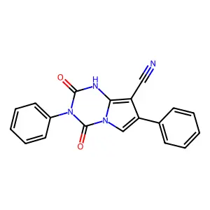 1,2,3,4-Tetrahydro-2,4-dioxo-3,7-diphenylpyrrolo[1,2-a]-1,3,5-triazine-8-carbonitrile structure