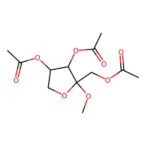 beta-D-threo-2-Pentulofuranoside, methyl, triacetate structure