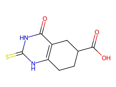 4-oxo-2-sulfanylidene-5,6,7,8-tetrahydro-1H-quinazoline-6-carboxylic acid structure