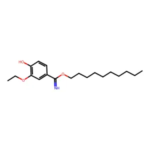 Decyl 3-ethoxy-4-hydroxybenzenecarboximidate structure