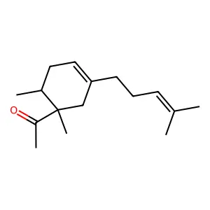 Ethanone, 1-(1,6-dimethyl-3-(4-methyl-3-penten-1-yl)-3-cyclohexen-1-yl)- structure