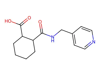 2-{[(4-Pyridinylmethyl)amino]carbonyl}cyclohexanecarboxylic acid structure