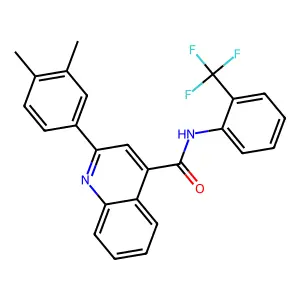 2-(3,4-dimethylphenyl)-N-[2-(trifluoromethyl)phenyl]quinoline-4-carboxamide structure