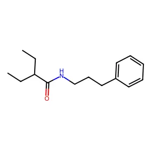 2-ethyl-N-(3-phenylpropyl)butanamide structure