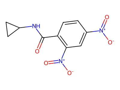 N-cyclopropyl-2,4-dinitrobenzamide structure