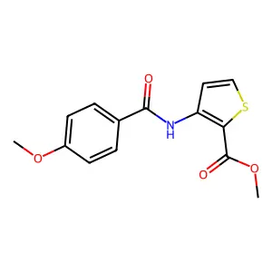 3-[[(4-Methoxyphenyl)-oxomethyl]amino]-2-thiophenecarboxylic acid methyl ester structure