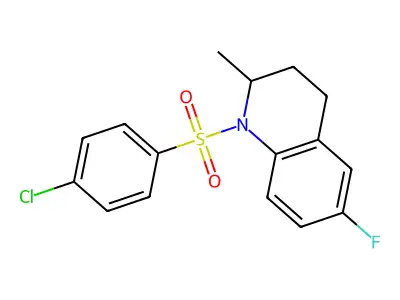 1-[(4-Chlorophenyl)sulfonyl]-6-fluoro-2-methyl-1,2,3,4-tetrahydroquinoline structure