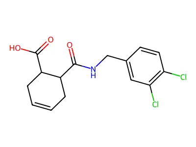 6-[(3,4-Dichlorobenzyl)carbamoyl]cyclohex-3-ene-1-carboxylic acid structure