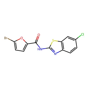 5-bromo-N-(6-chloro-1,3-benzothiazol-2-yl)furan-2-carboxamide structure