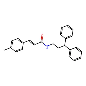 (E)-N-(3,3-diphenylpropyl)-3-(4-methylphenyl)prop-2-enamide structure