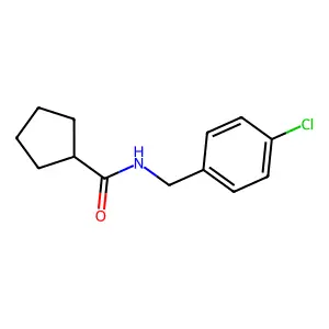 N-[(4-chlorophenyl)methyl]cyclopentanecarboxamide structure