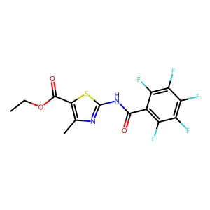 ethyl 4-methyl-2-[(2,3,4,5,6-pentafluorobenzoyl)amino]-1,3-thiazole-5-carboxylate structure