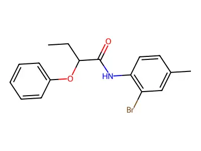 N-(2-bromo-4-methylphenyl)-2-phenoxybutanamide structure