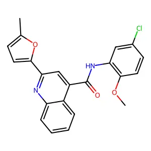 N-(5-chloro-2-methoxyphenyl)-2-(5-methylfuran-2-yl)quinoline-4-carboxamide structure