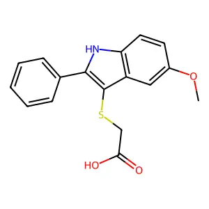 Acetic acid, [(5-methoxy-2-phenyl-1H-indol-3-yl)thio]- structure
