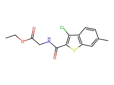 Ethyl 2-[(3-chloro-6-methylbenzo[b]thiophen-2-yl)carbonylamino]acetate structure