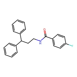 N-(3,3-diphenylpropyl)-4-fluorobenzamide structure