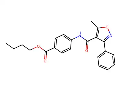 Butyl 4-{[(5-methyl-3-phenyl-4-isoxazolyl)carbonyl]amino}benzoate structure