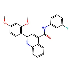 2-(2,4-dimethoxyphenyl)-N-(3-fluorophenyl)quinoline-4-carboxamide structure