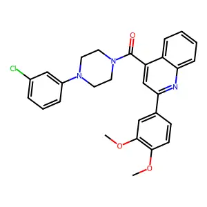 4-{[4-(3-Chlorophenyl)-1-piperazinyl]carbonyl}-2-(3,4-dimethoxyphenyl)quinoline structure