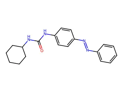 1-cyclohexyl-3-{4-[(E)-phenyldiazenyl]phenyl}urea structure