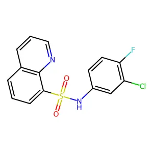 N-(3-chloro-4-fluorophenyl)quinoline-8-sulfonamide structure