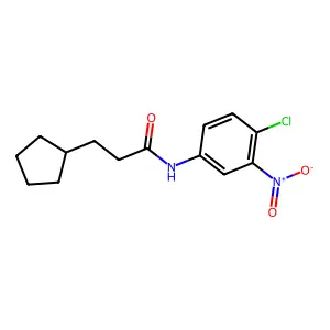 N-(4-chloro-3-nitrophenyl)-3-cyclopentylpropanamide structure