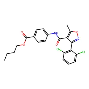 Butyl 4-({[3-(2,6-dichlorophenyl)-5-methyl-4-isoxazolyl]carbonyl}amino)benzoate structure