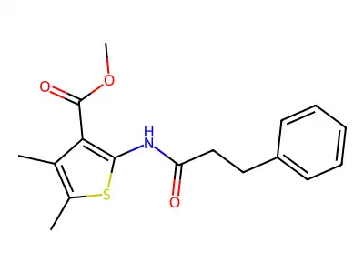Methyl 4,5-dimethyl-2-(3-phenylpropanamido)thiophene-3-carboxylate structure
