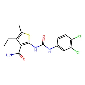 2-[(3,4-Dichlorophenyl)carbamoylamino]-4-ethyl-5-methylthiophene-3-carboxamide structure
