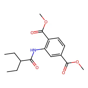 Dimethyl 2-[(2-ethylbutanoyl)amino]terephthalate structure