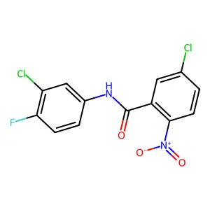 5-chloro-N-(3-chloro-4-fluorophenyl)-2-nitrobenzamide structure
