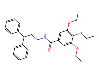 N-(3,3-diphenylpropyl)-3,4,5-triethoxybenzamide structure