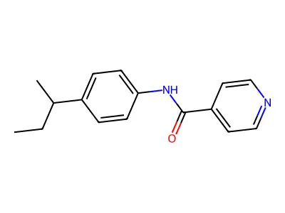 N-(4-butan-2-ylphenyl)pyridine-4-carboxamide structure