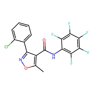 3-(2-chlorophenyl)-5-methyl-N-(2,3,4,5,6-pentafluorophenyl)-1,2-oxazole-4-carboxamide structure