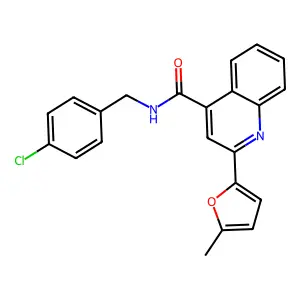 N-(4-chlorobenzyl)-2-(5-methyl-2-furyl)-4-quinolinecarboxamide structure